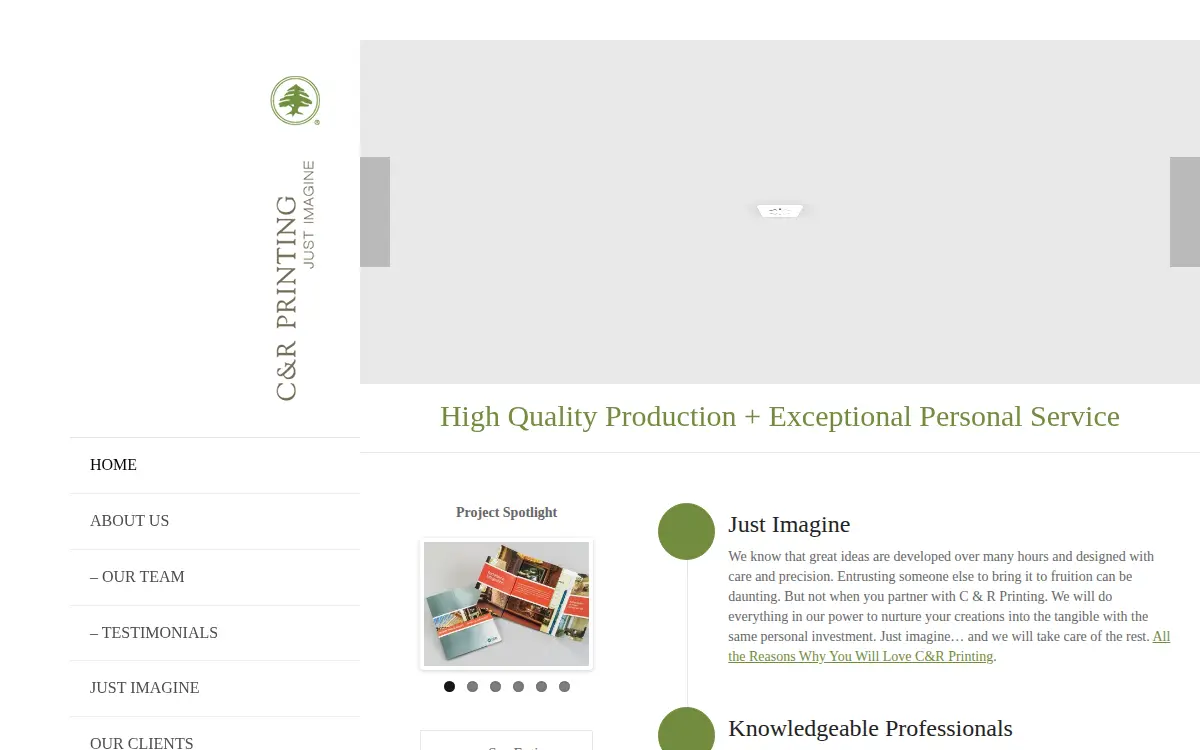 Homepage of C & R Printing INC
