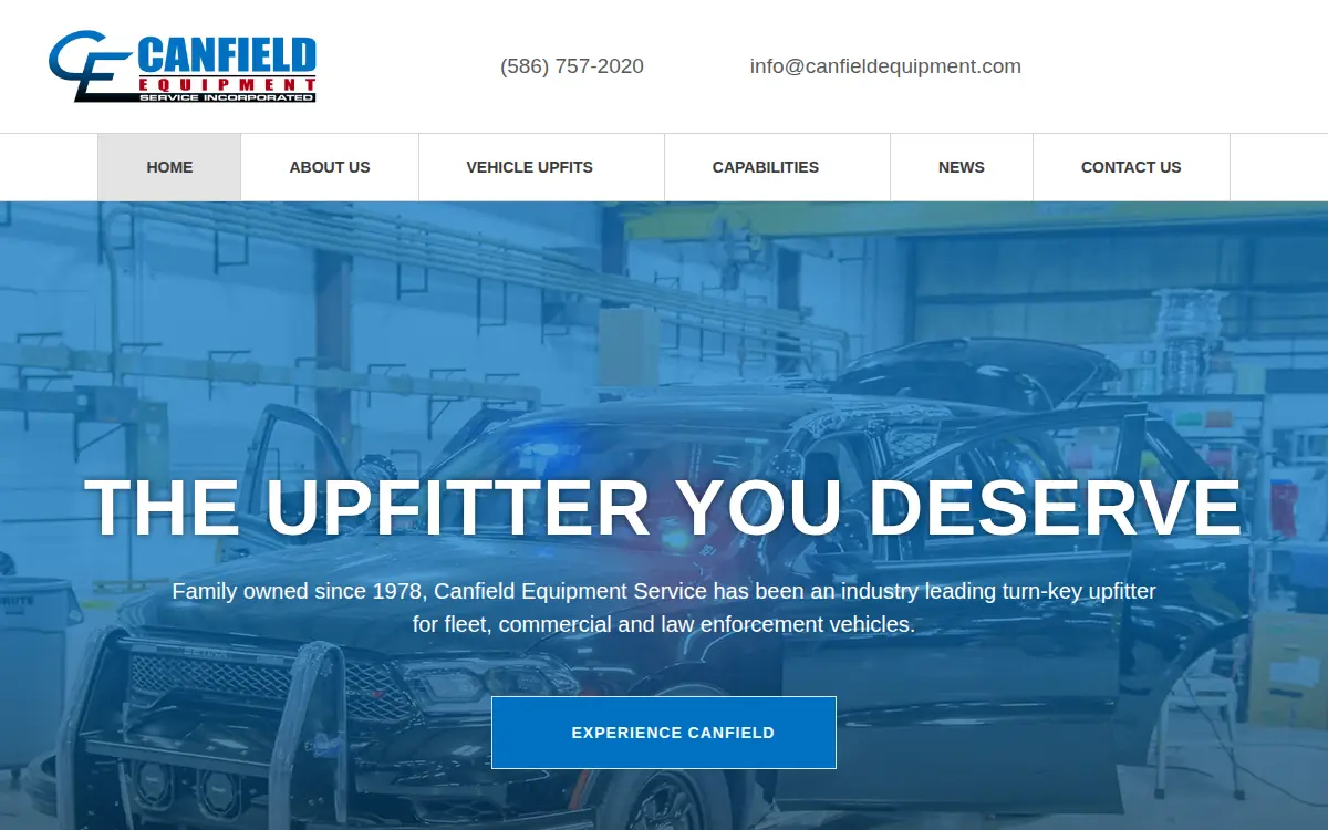 Homepage of Canfield Equipment Service, INC.