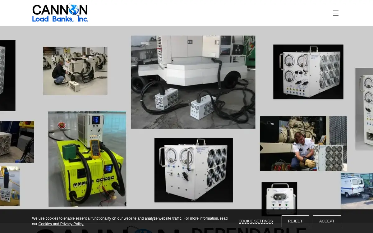 Homepage of Cannon Load Banks, INC.