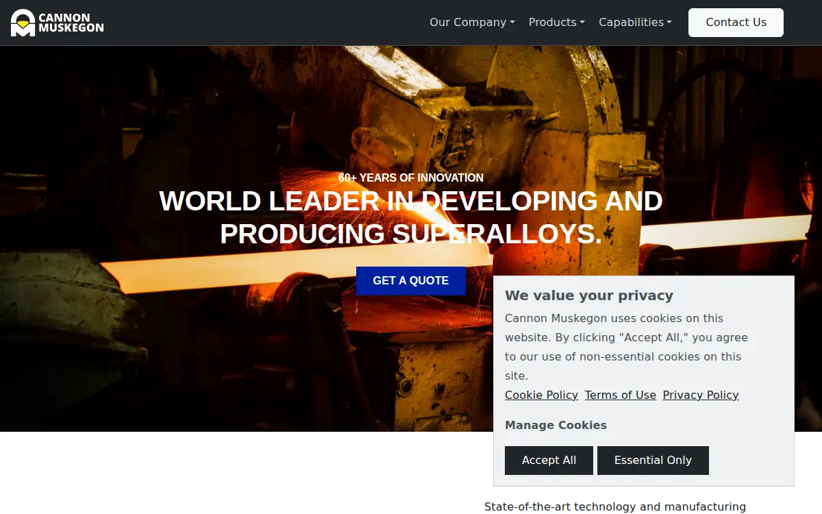 Homepage of Cannon-muskegon CORP