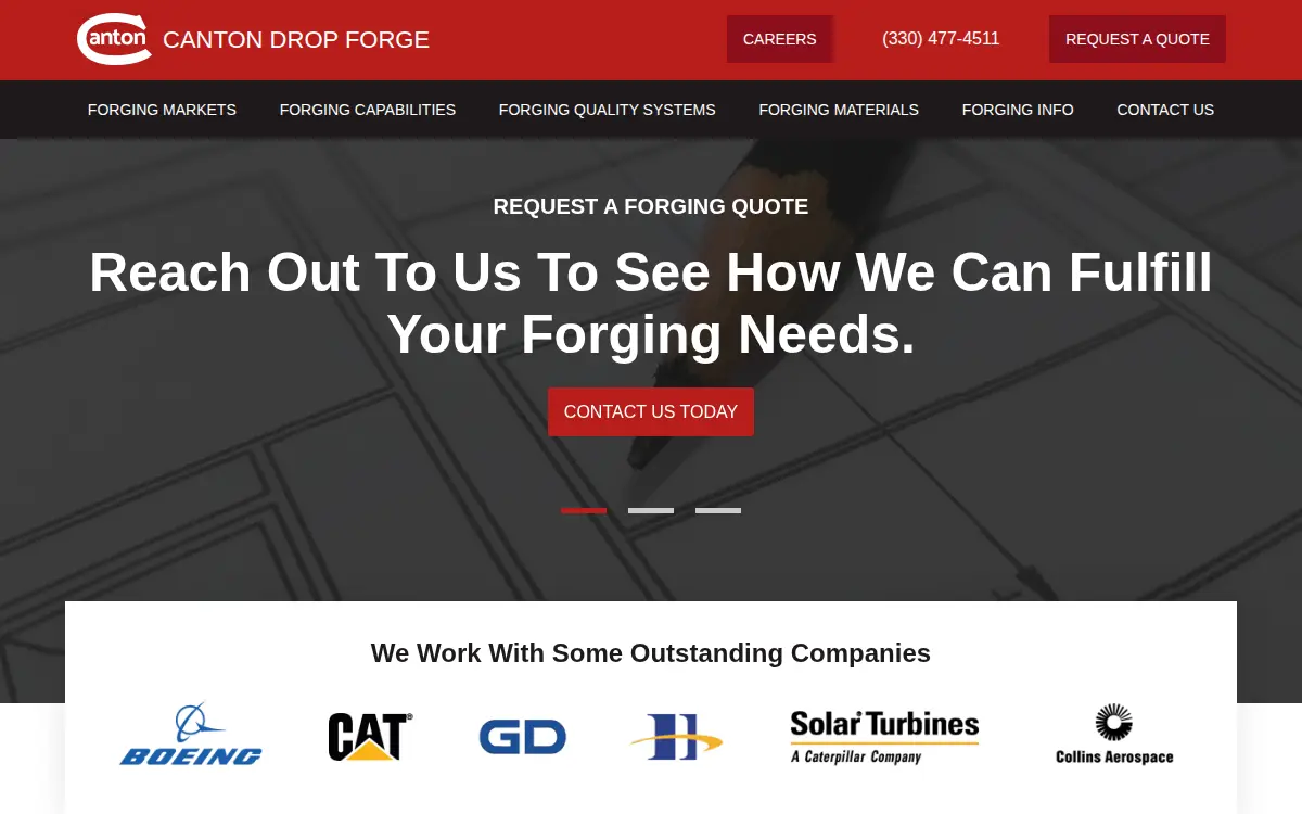 Homepage of Canton Drop Forge, INC