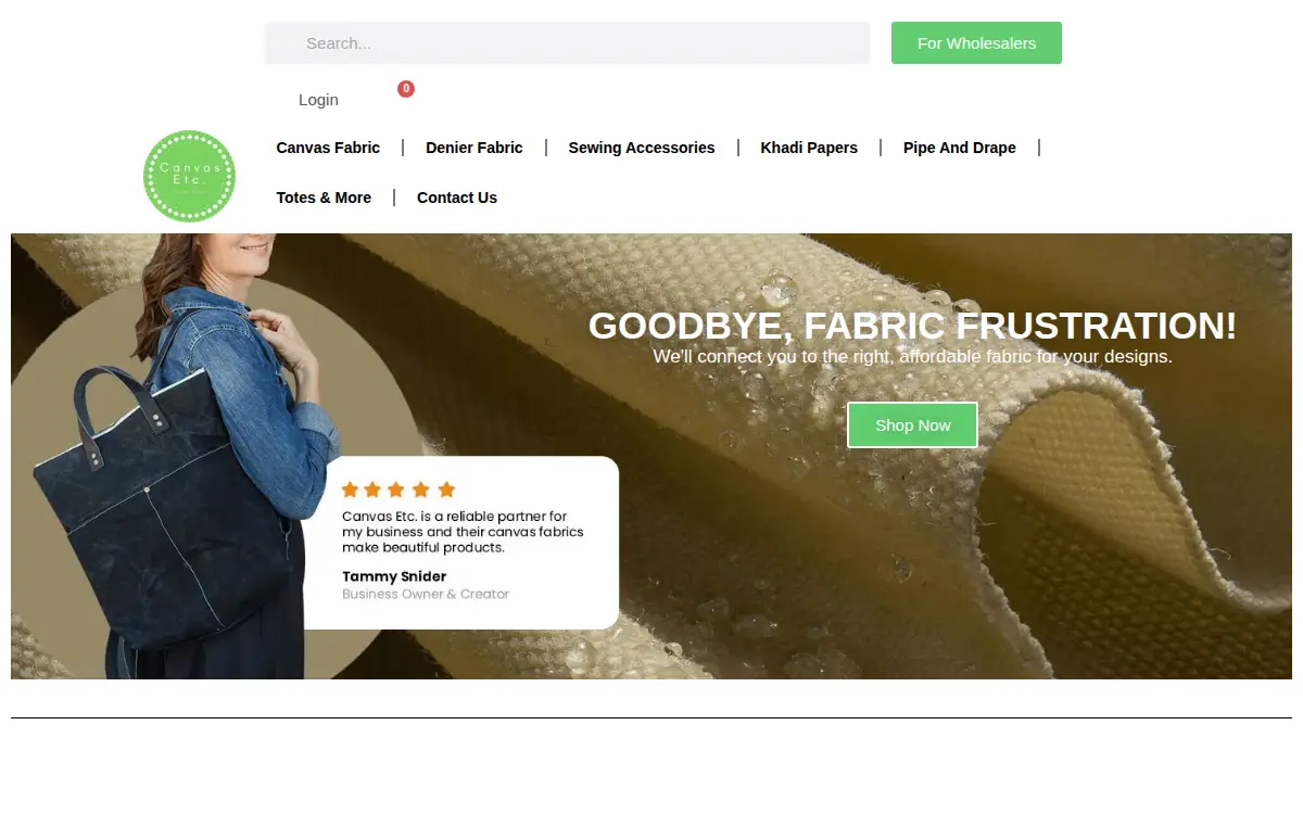 Homepage of Canvas Etc, INC
