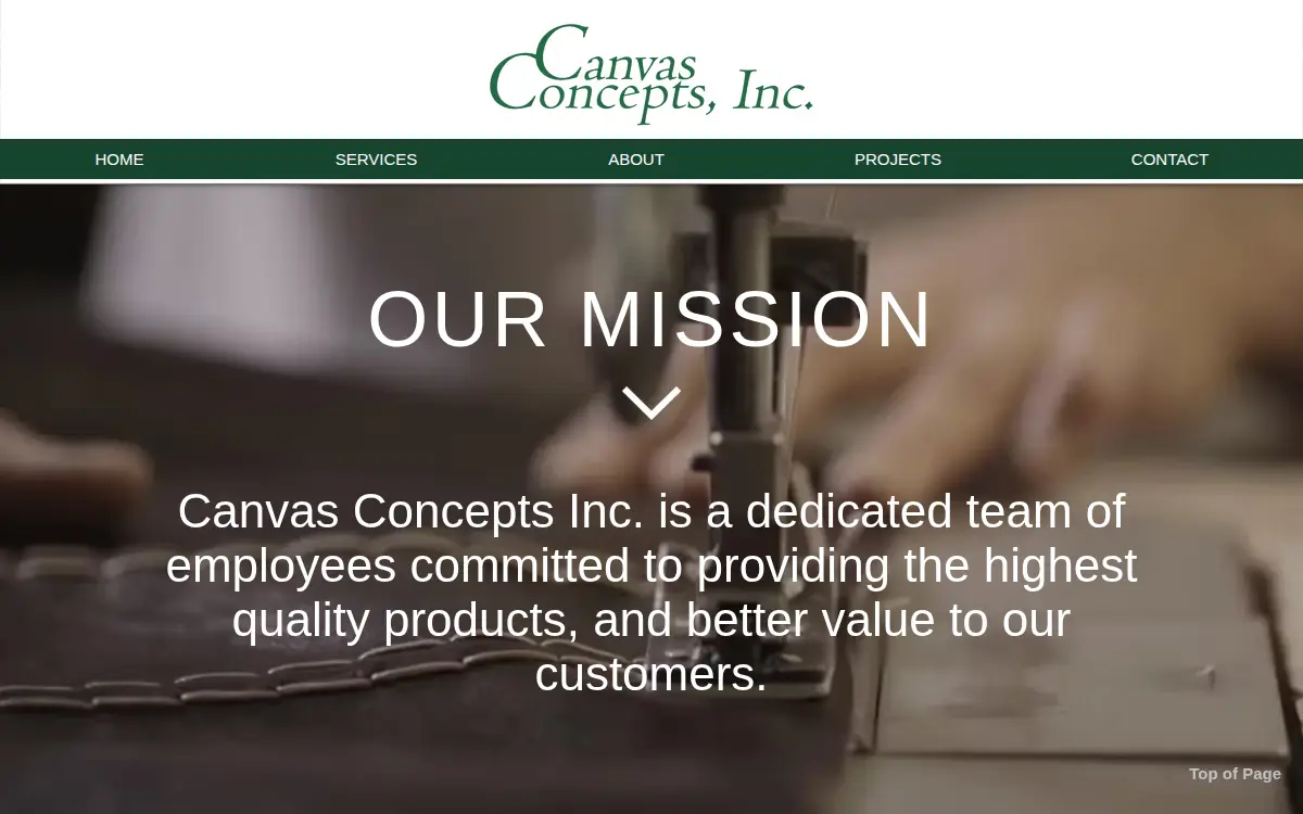 Homepage of Canvas Concepts, INC