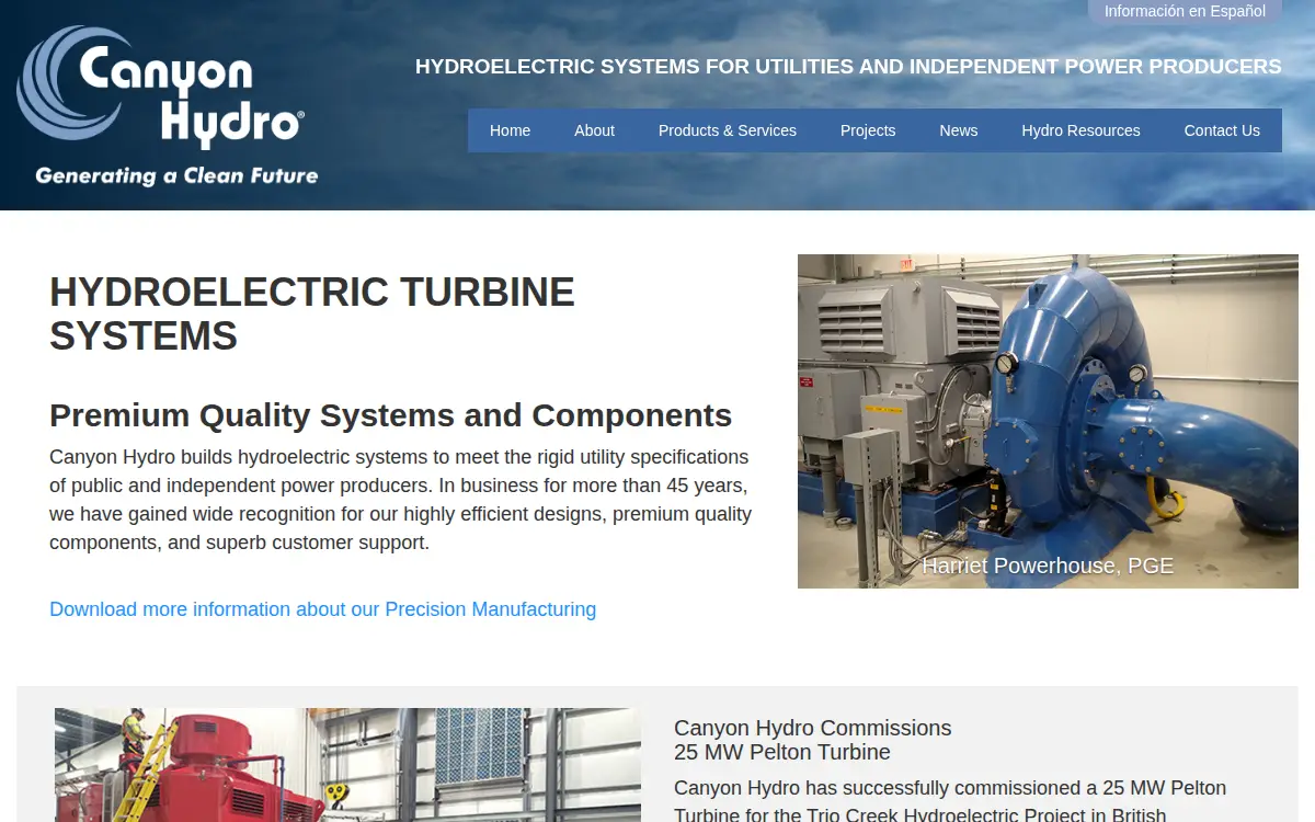 Homepage of Canyon Industries INC