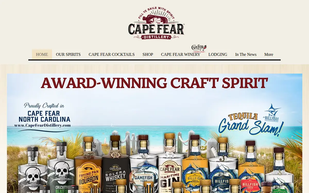 Homepage of Cape Fear Vineyard and Winery, LLC