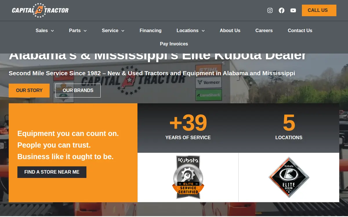 Homepage of Capital Tractor INC