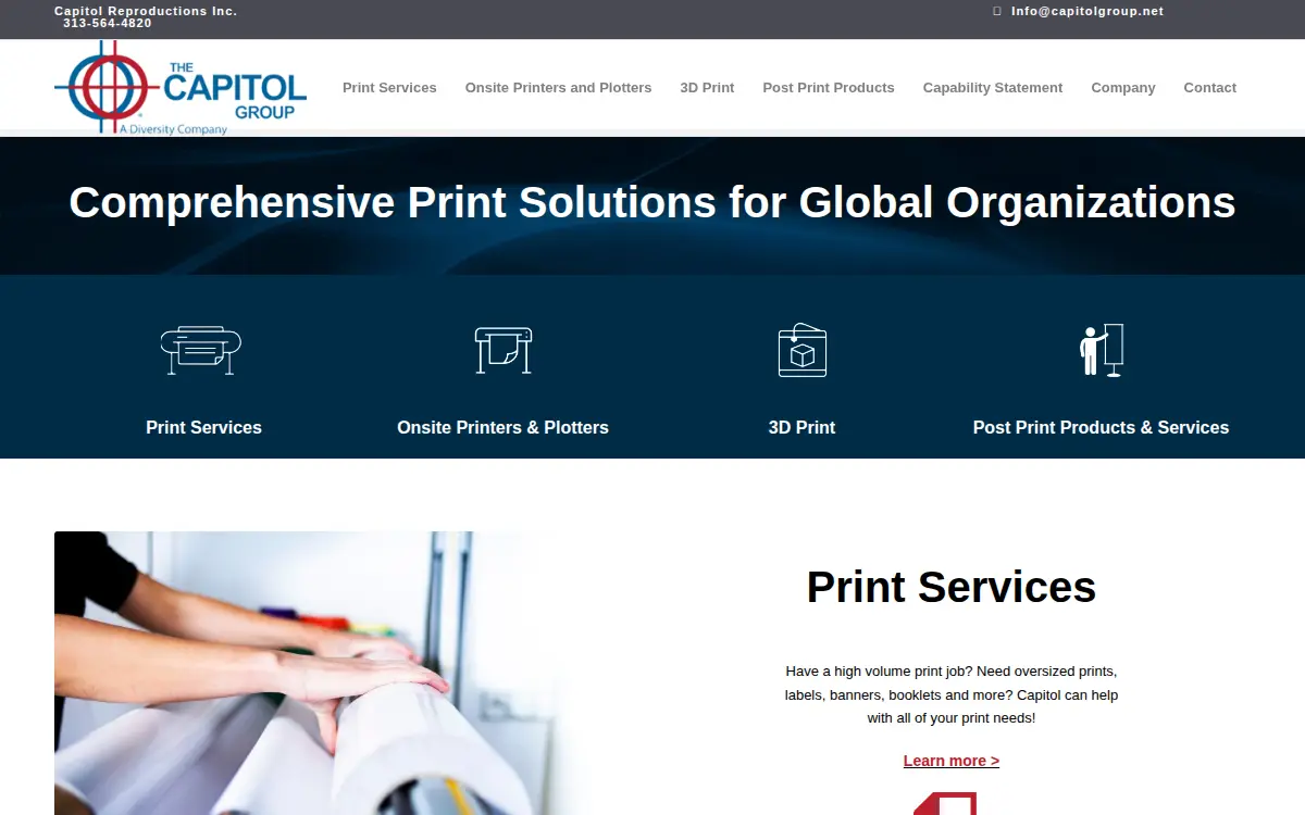 Homepage of Capitol Reproductions INC.