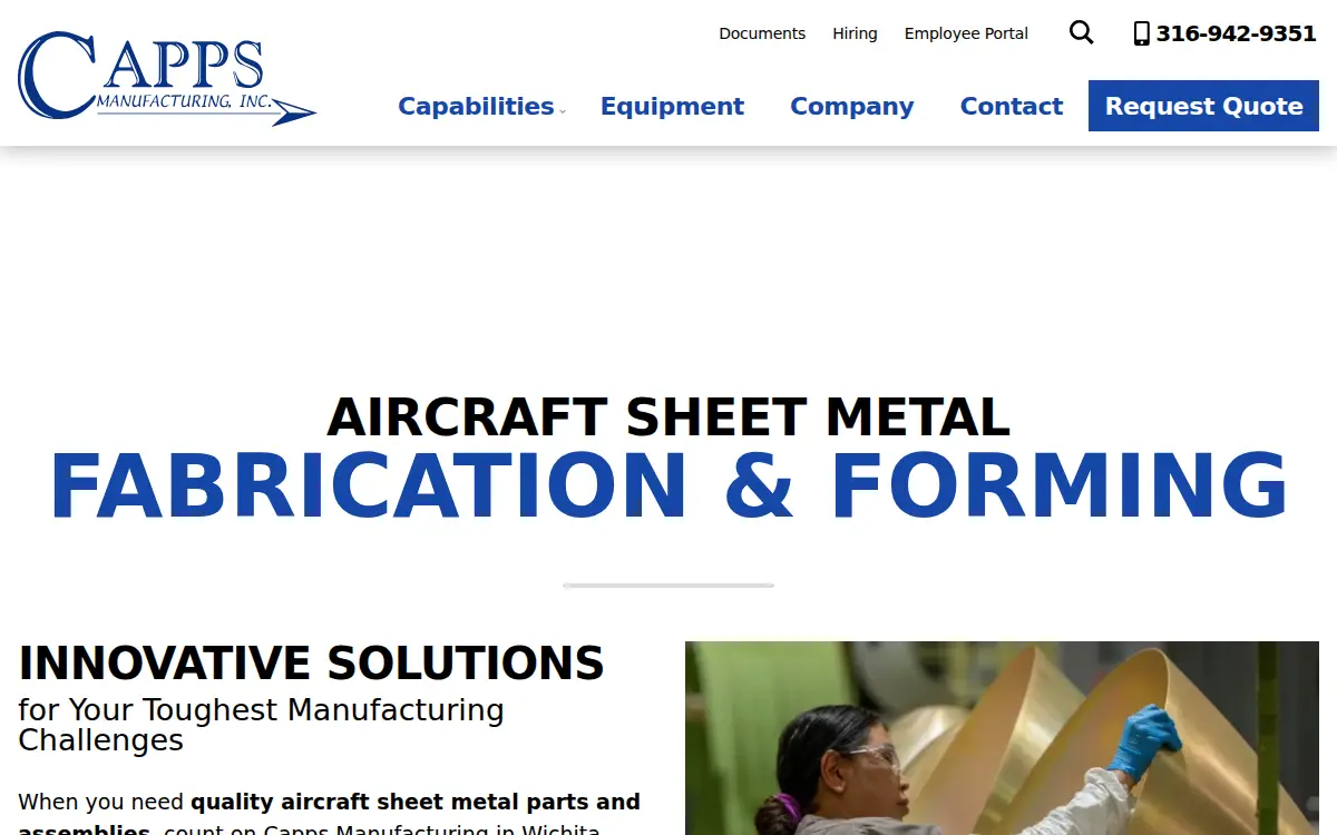 Homepage of Capps Manufacturing, INC