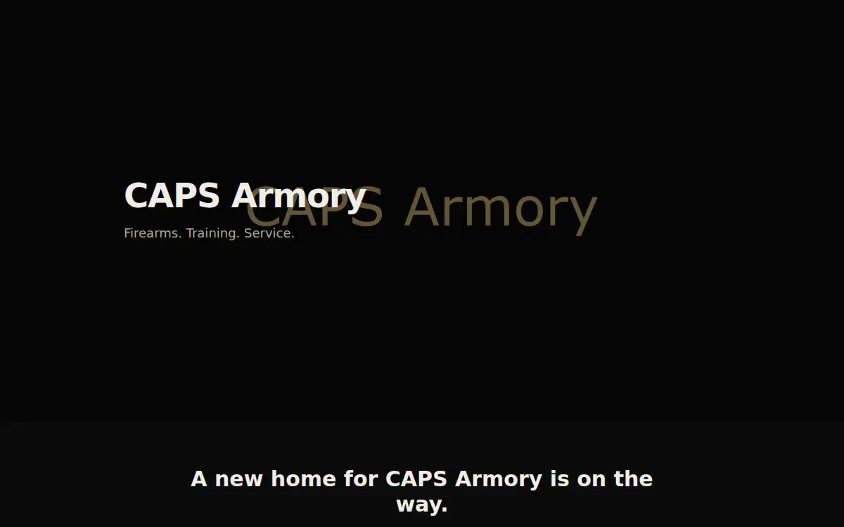 Homepage of Caps Armory LLC