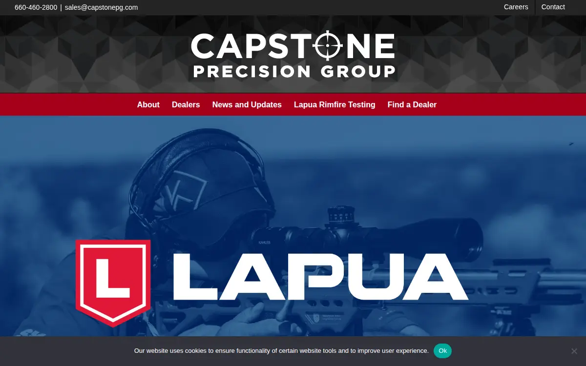 Homepage of Capstone Precision Group, LLC