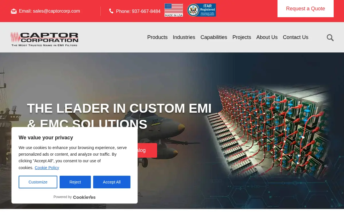 Homepage of The Captor Corporation