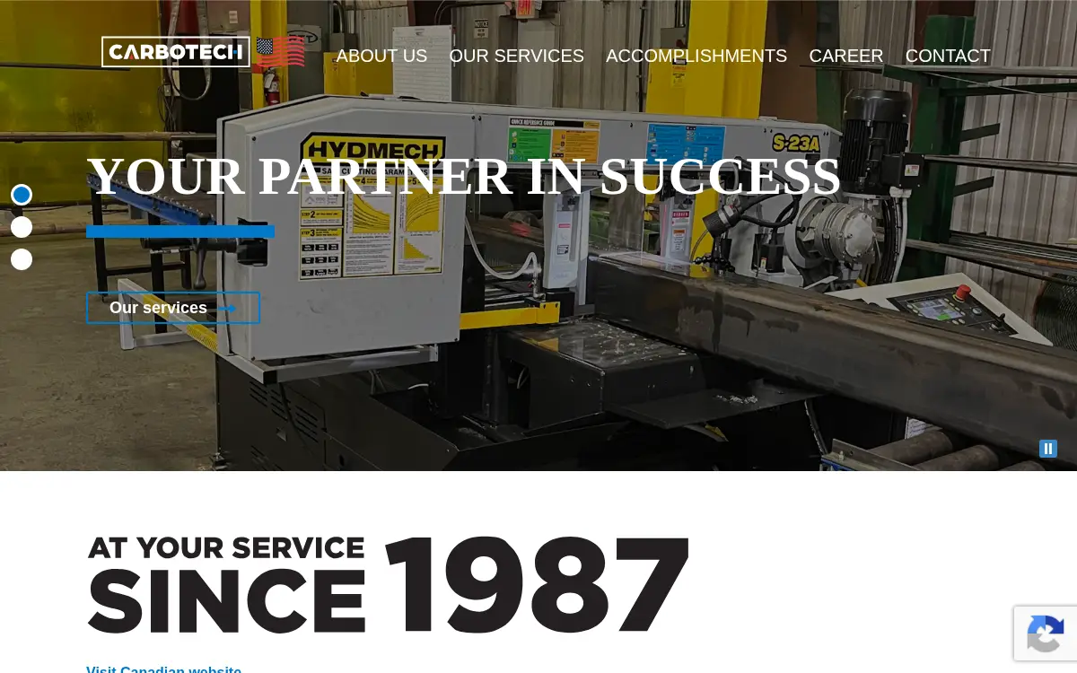 Homepage of Carbotech Manufacturing LLC