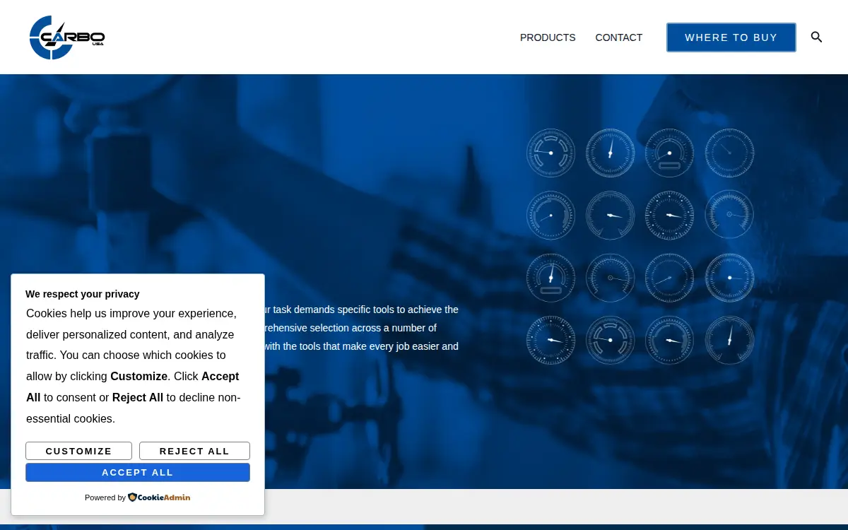 Homepage of Carbo USA LLC