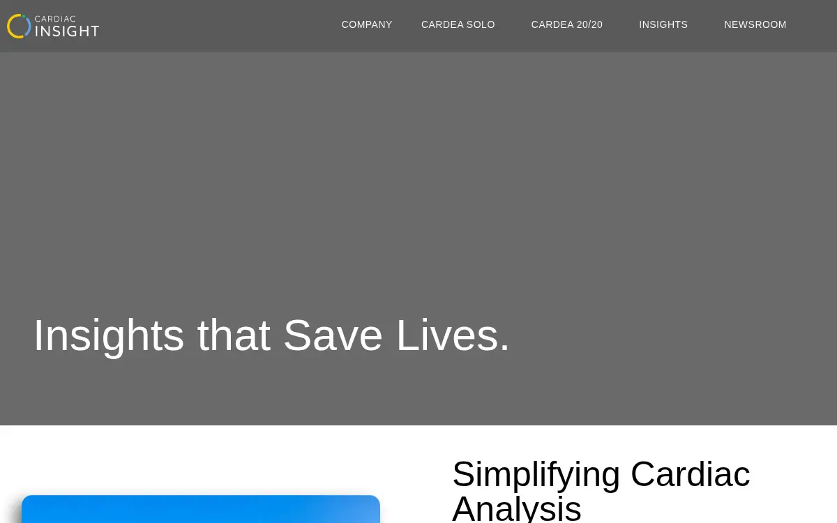 Homepage of Cardiac Insight INC