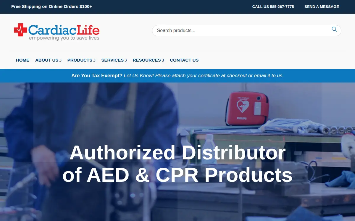 Homepage of Cardiac Life Products, INC.