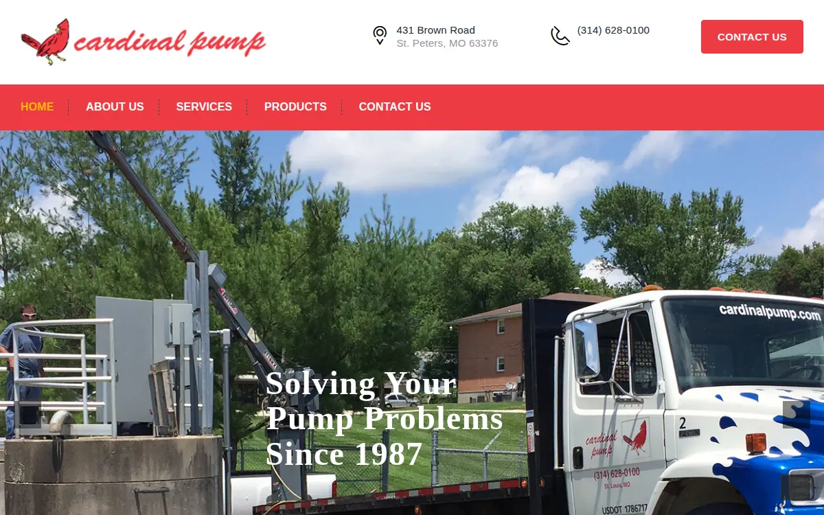 Homepage of Cardinal Pump Company