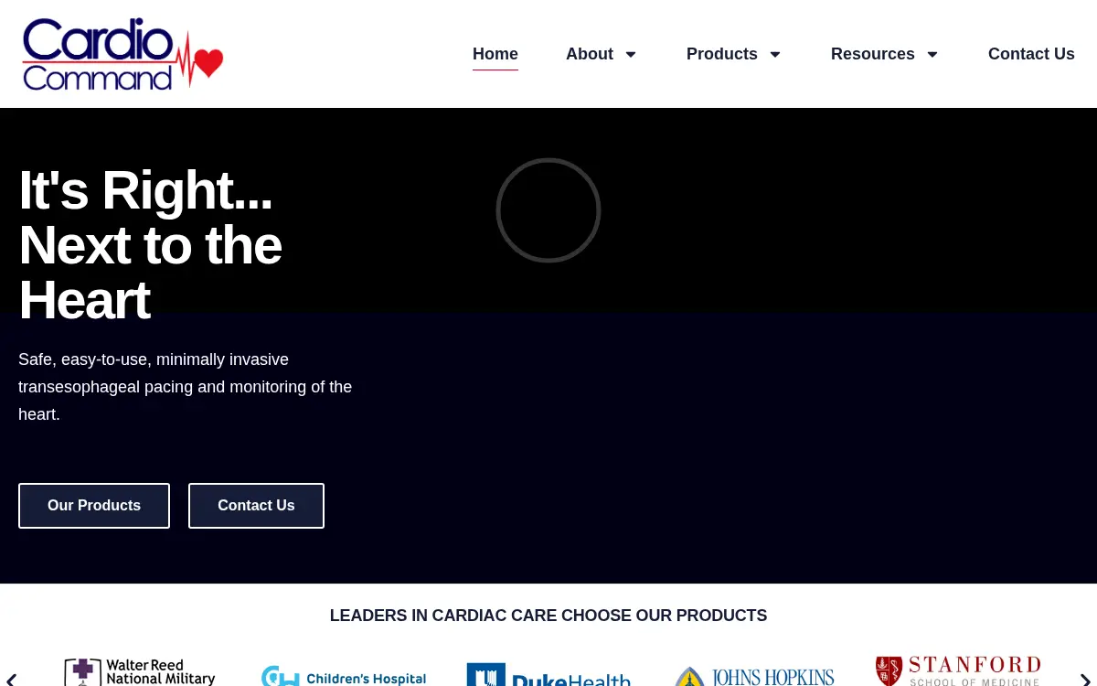 Homepage of Cardiocommand, INC.