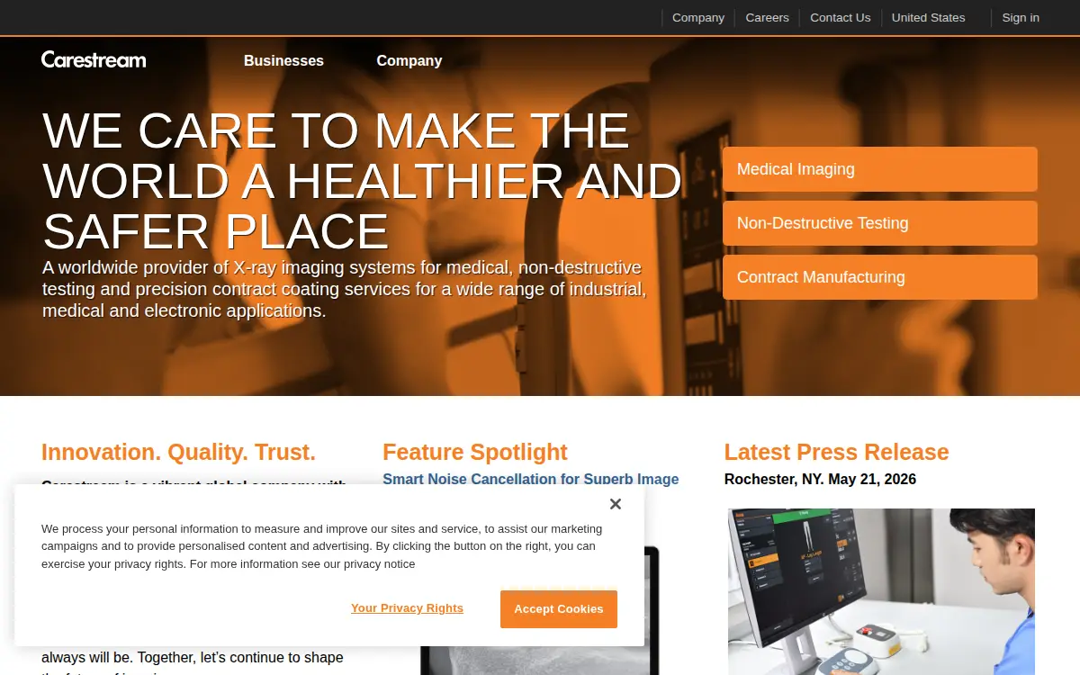 Homepage of Carestream Health, INC