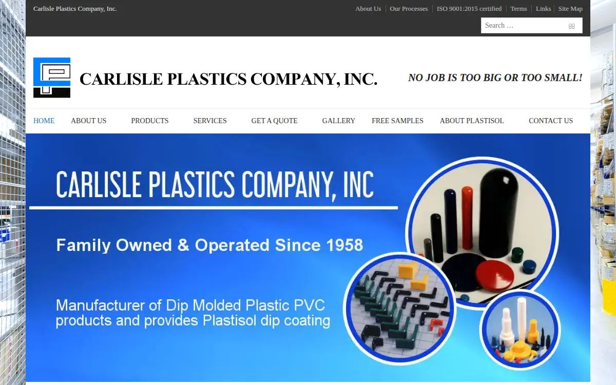 Homepage of Carlisle Plastics Company
