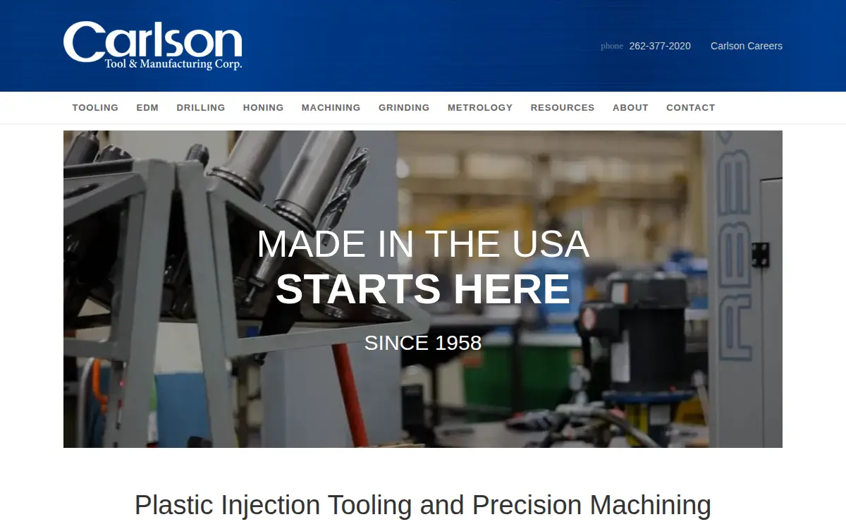 Homepage of Carlson Tool & Manufacturing CORP.