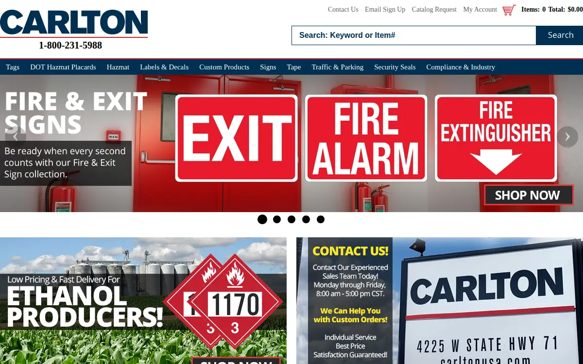 Homepage of Carlton Industries, L.p.