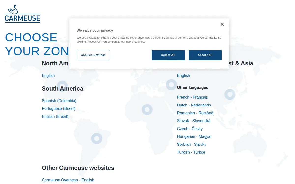 Homepage of Carmeuse Lime, INC.