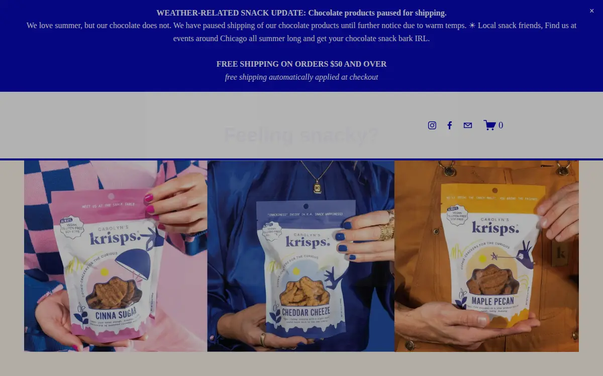 Homepage of Snack Better LLC