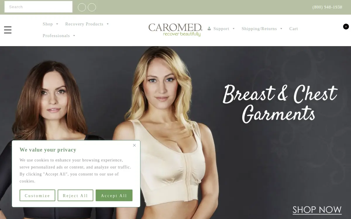 Homepage of Caromed Incorporated