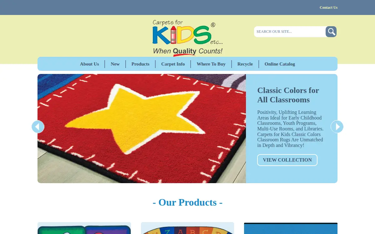Homepage of Carpets for Kids Etc INC