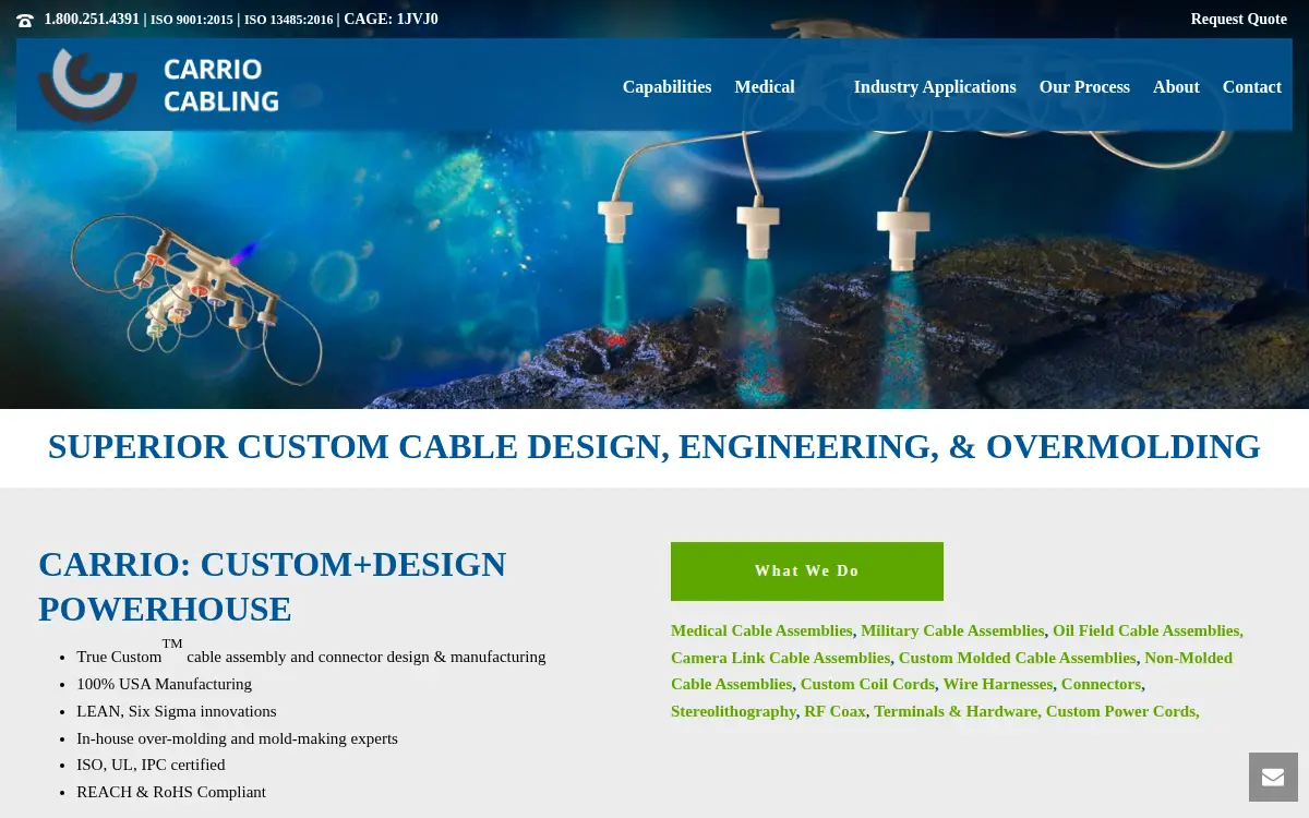 Homepage of Carrio Cabling Corporation