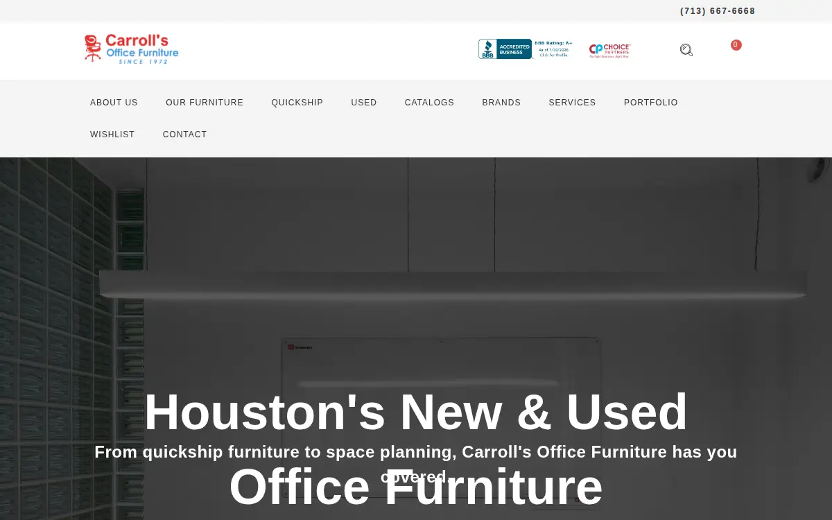 Homepage of Carrolls Discount Office Furniture CO