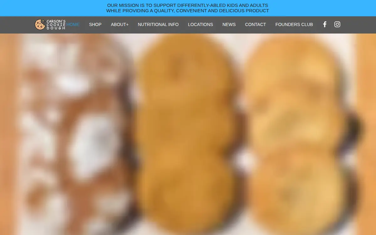 Homepage of Carsons Cookie Dough LLC