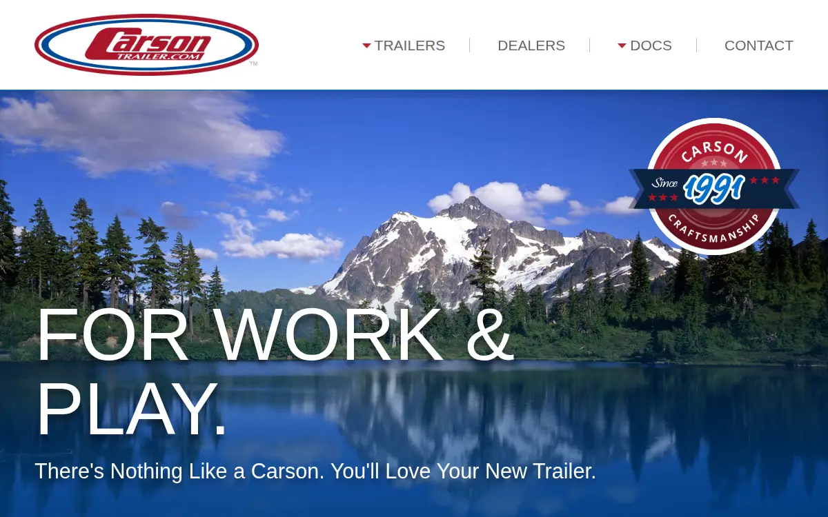 Homepage of Carson Trailer, INC.