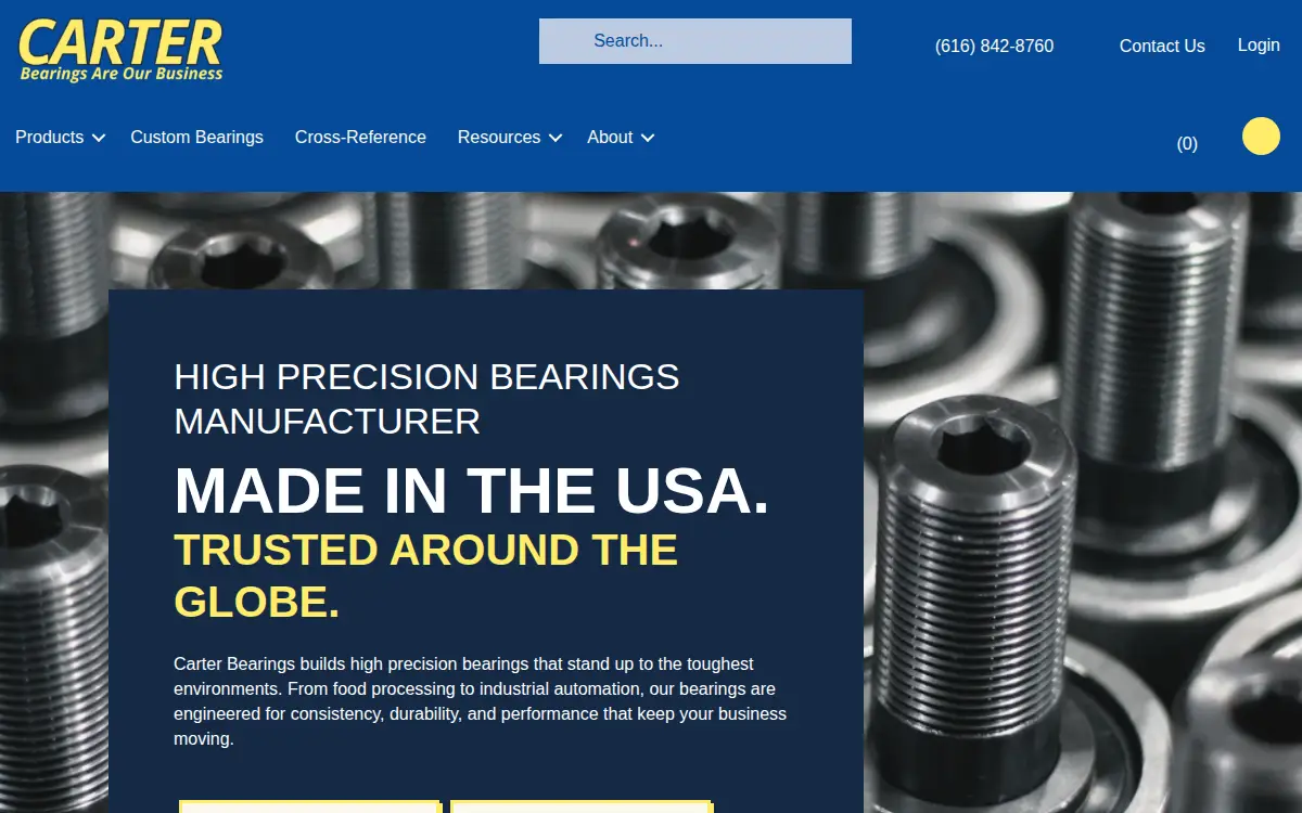 Homepage of Carter Manufacturing Co, INC