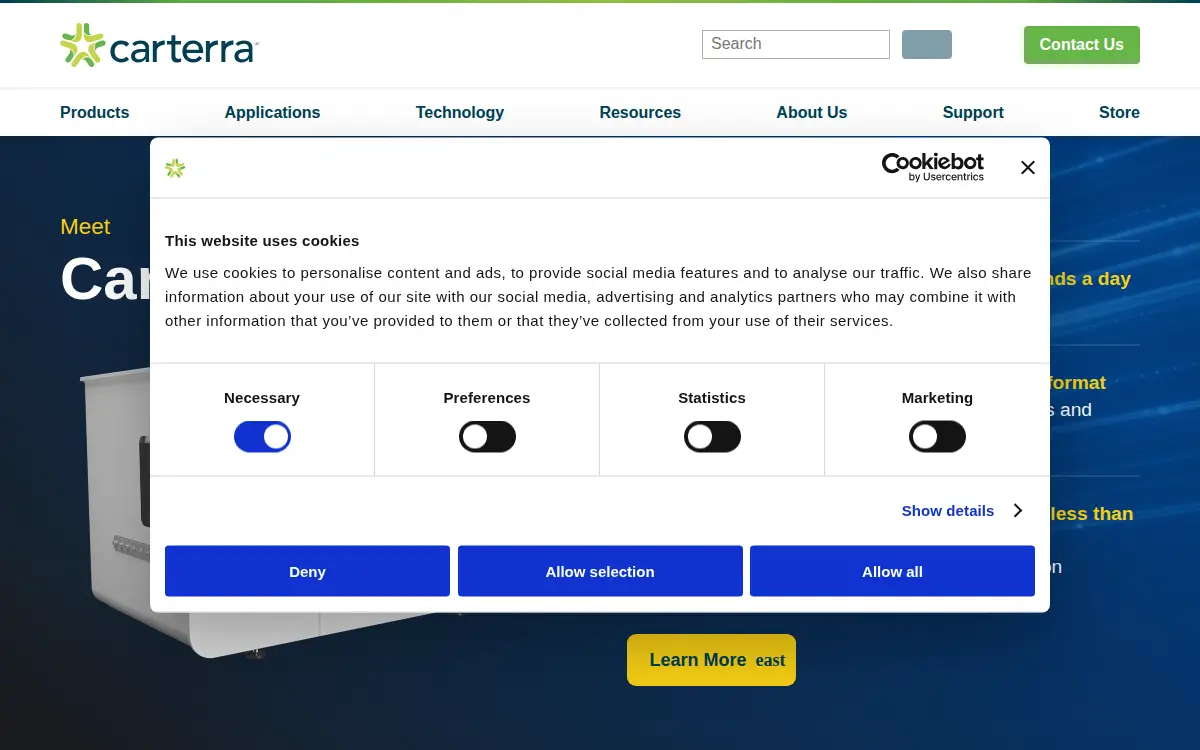 Homepage of Carterra INC