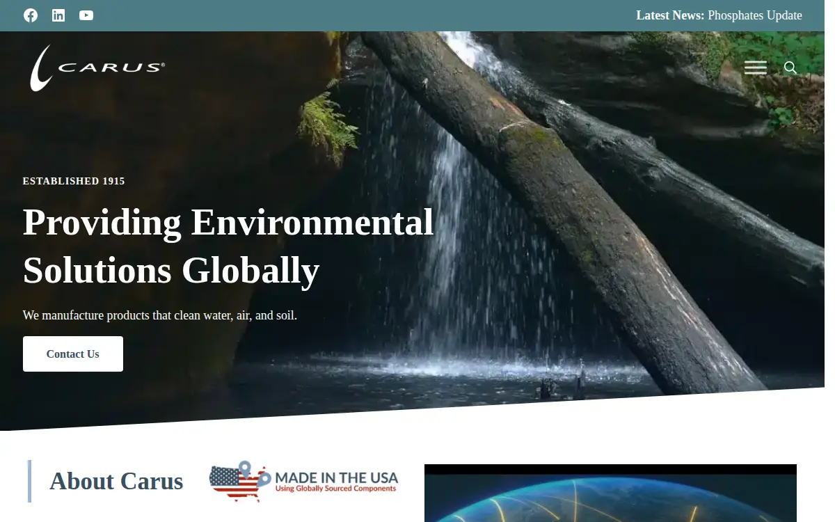 Homepage of Carus LLC