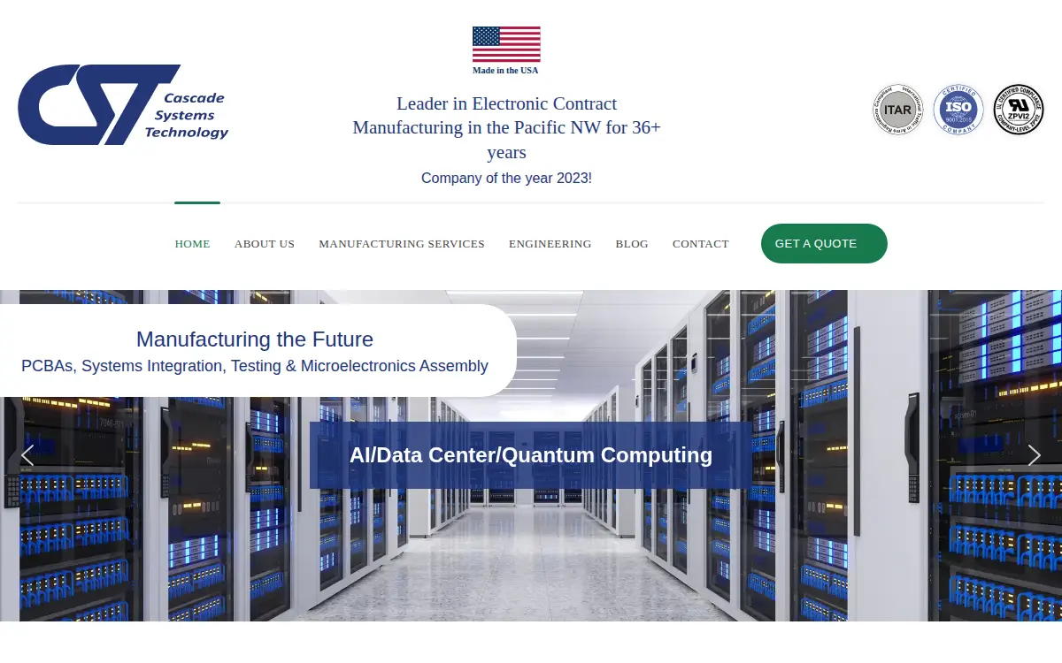 Homepage of Cascade System Technology LLC