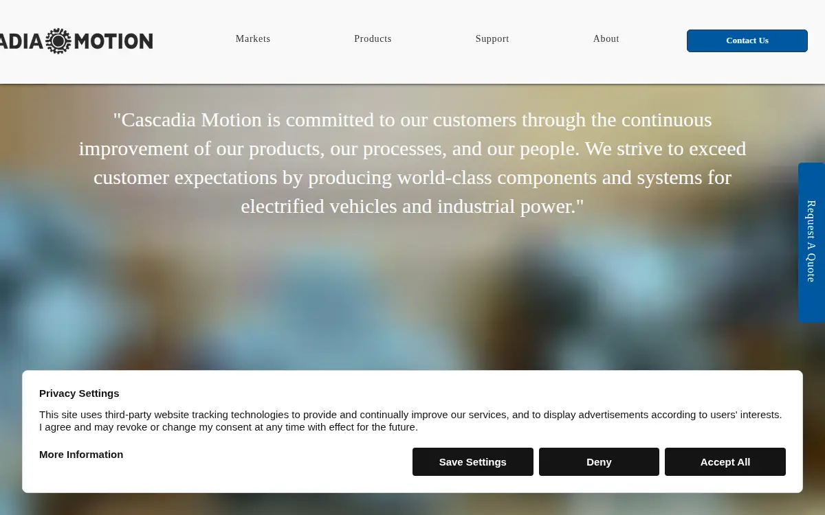Homepage of Cascadia Motion LLC