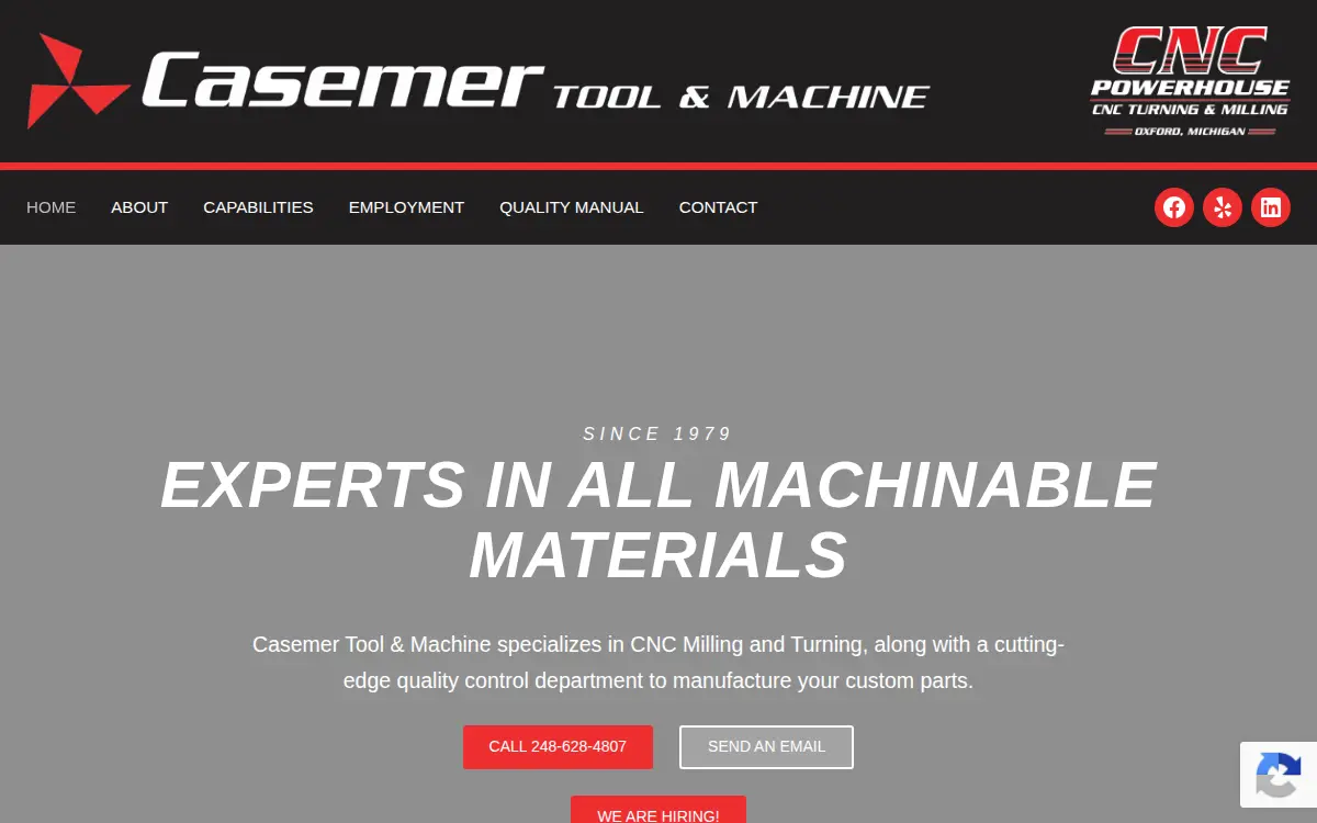 Homepage of Casemer Tool & Machine INC