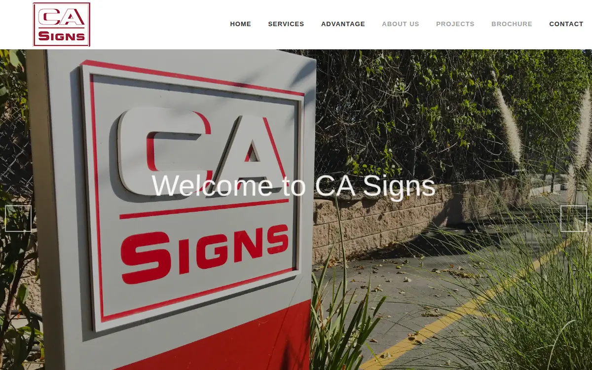 Homepage of California Signs, INC