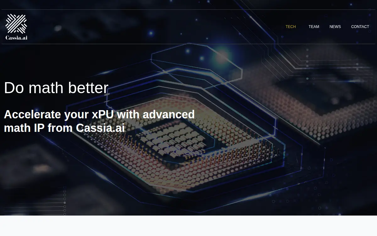Homepage of Cassiaai INC