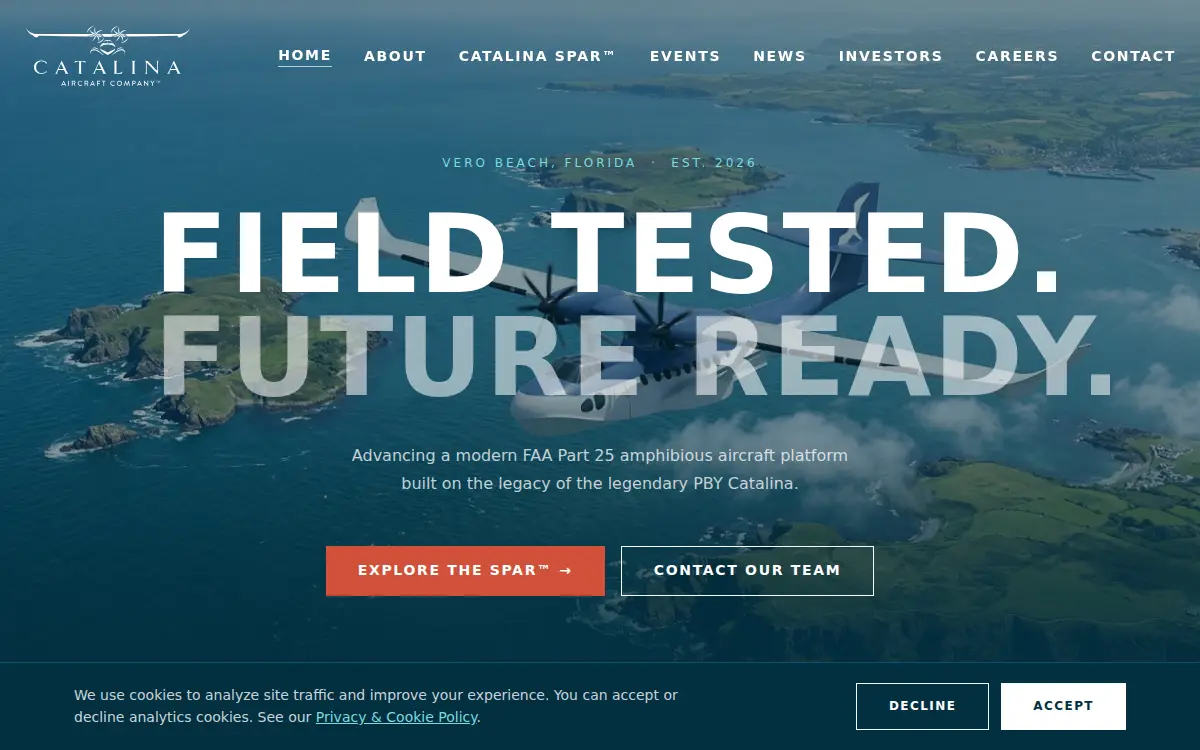 Homepage of Catalina Aircraft Company