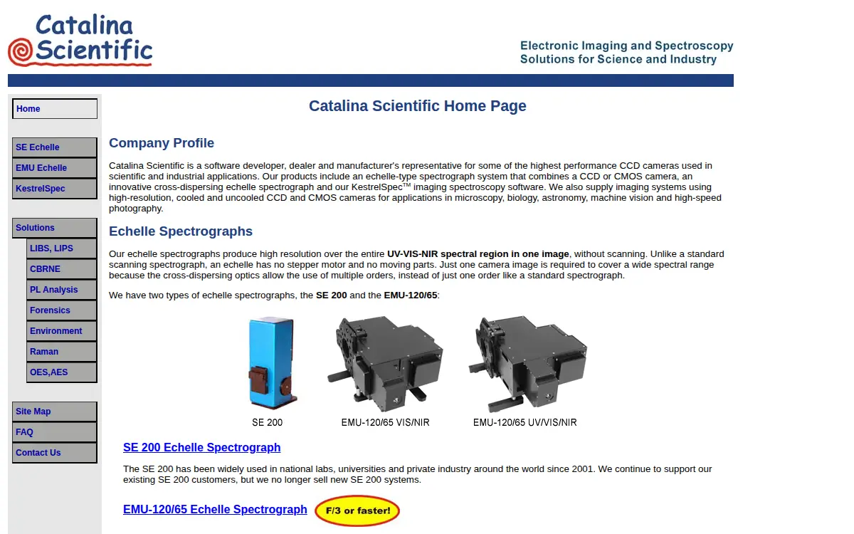 Homepage of Catalina Scientific Instruments LLC