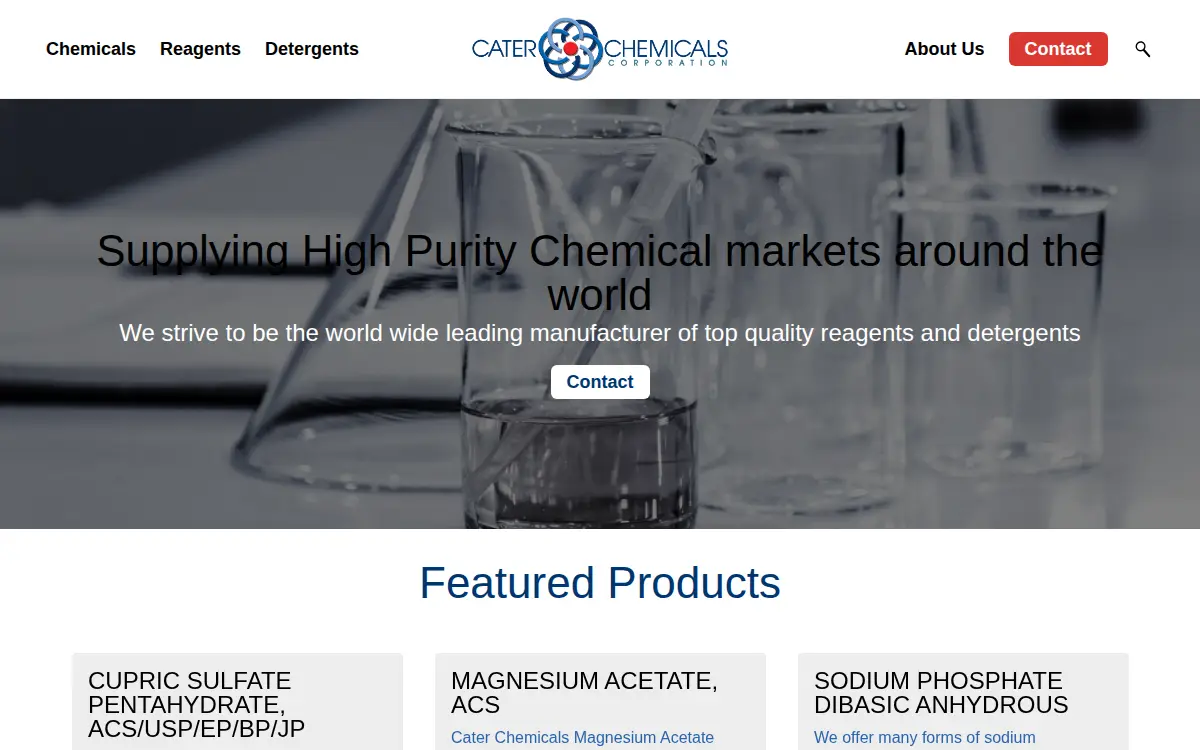 Homepage of Cater Chemical CORP