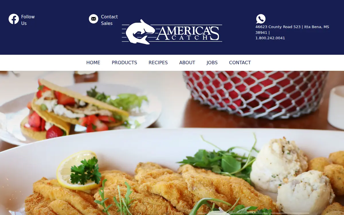 Homepage of Americas Catch INC