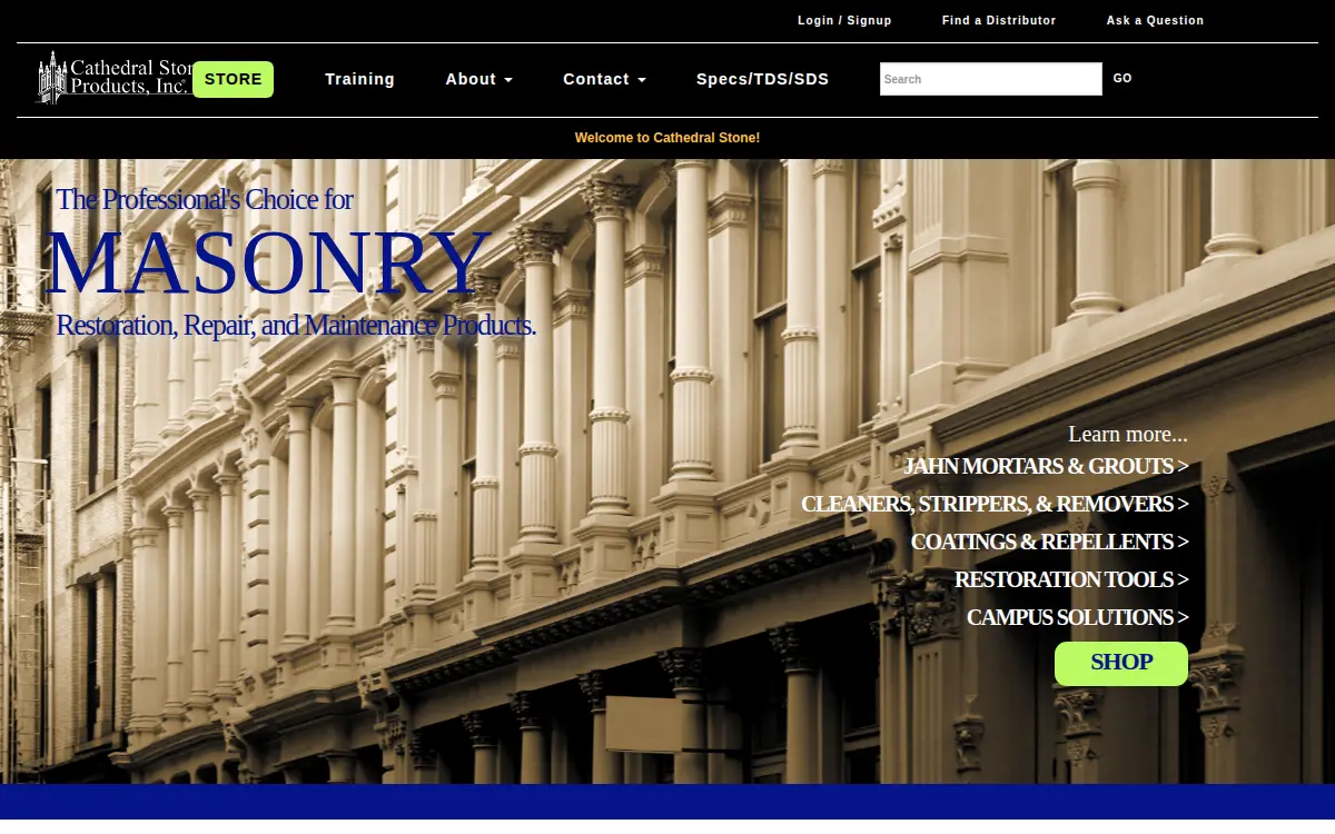 Homepage of Cathedral Stone Products, INC