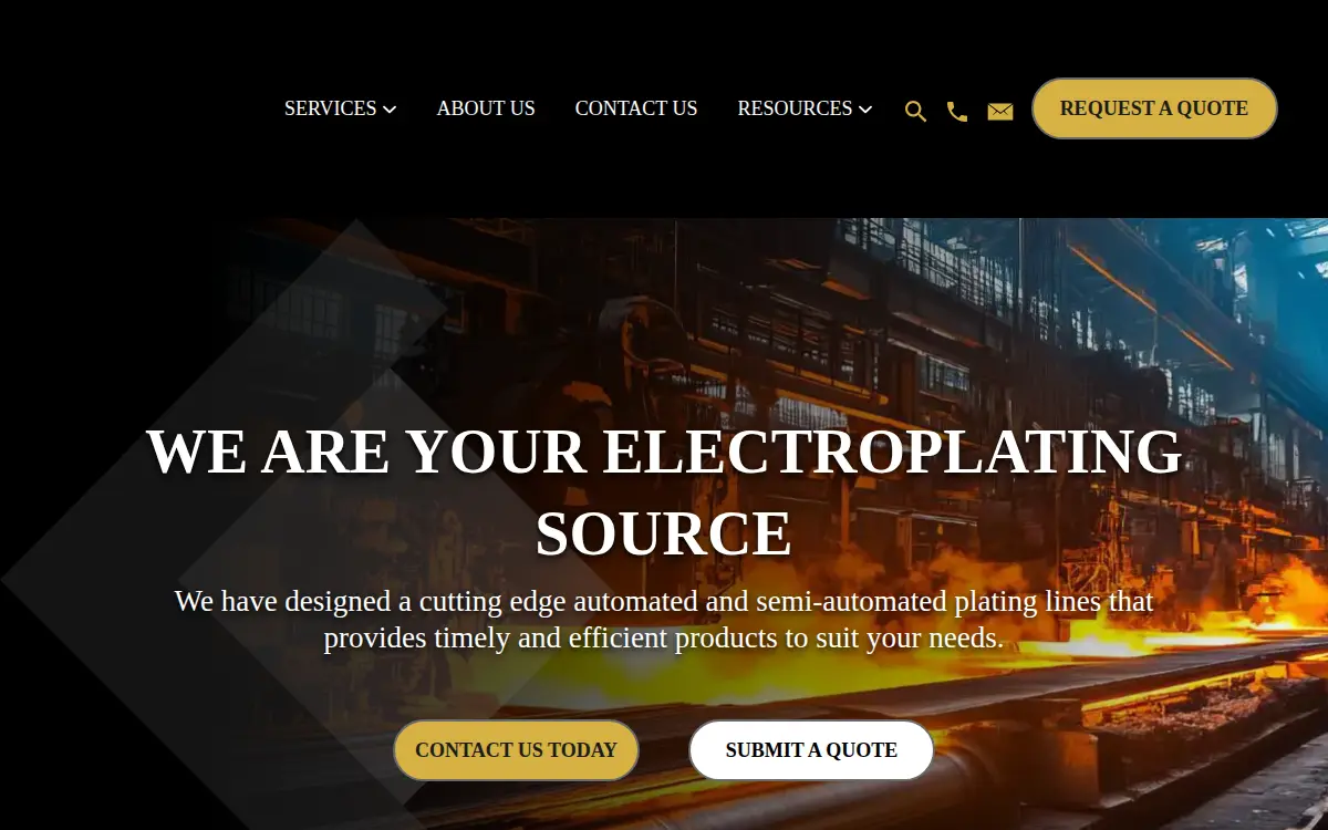Homepage of Catoctin Metal Finishing LLC.