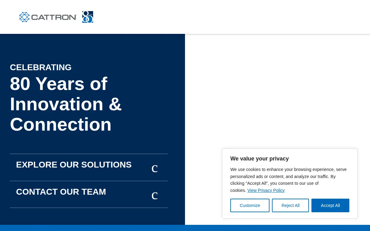 Homepage of Cattron North America INC