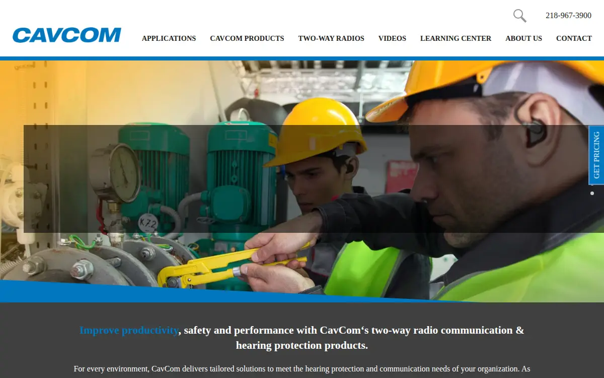 Homepage of Cavcom, LLC
