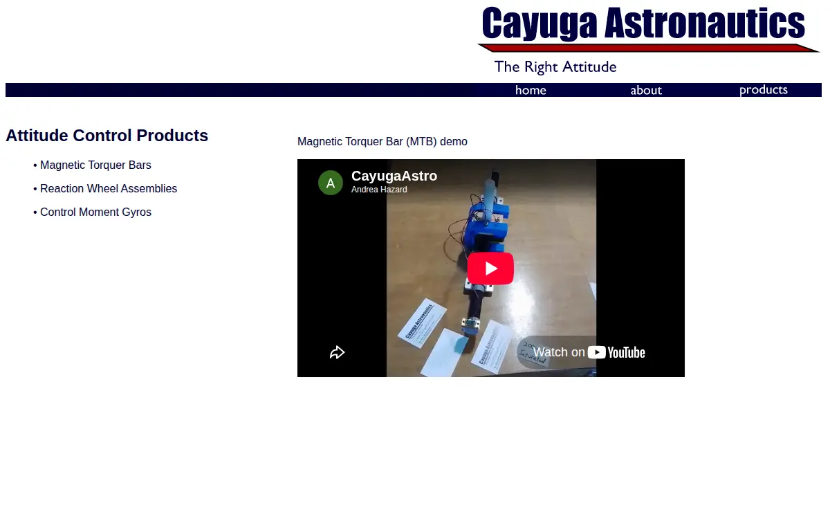Homepage of Cayuga Astronautics LLC